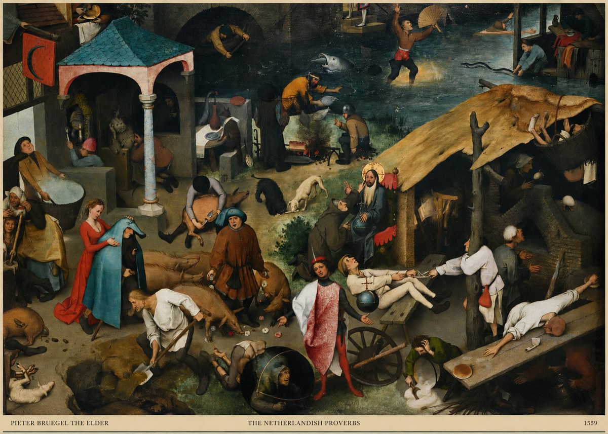 Pieter Bruegel The Netherlandish Proverbs III No6 - Juliste