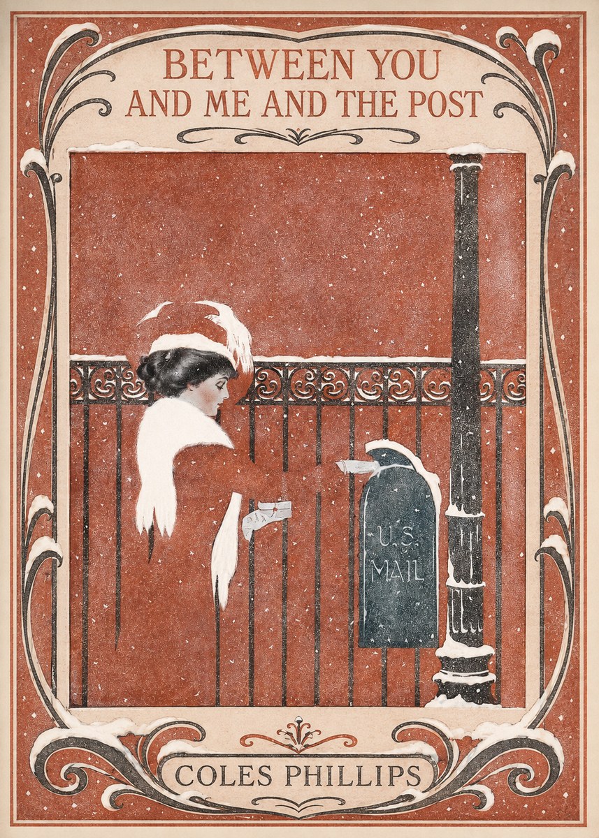 Coles Phillips Between You and Me and the Post No5 - Juliste